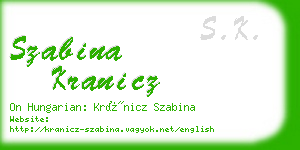 szabina kranicz business card